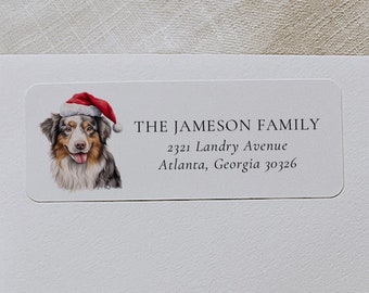 Christmas Return Address Labels, Printable Address Label Template, Holiday Mailing Label Stickers, Editable Custom Labels, Pet Dog Cat