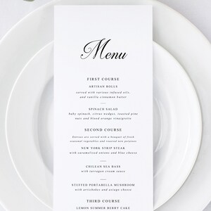 Printable Wedding Menu | Wedding Menu Template | Wedding Menu Card | Menu Template | Printable Wedding Menu Template | Reception Menu | DT19