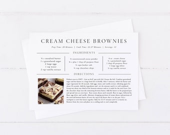 Recipe Card Template, Recipe Template, Recipe Cards, Recipe Box, Recipe Cards 4x6, Modern Farmhouse, Housewarming Gift, Farmhouse Kitchen