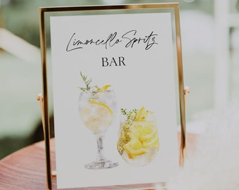 Printable Limoncello Spritz Bar Sign | Editable Limoncello Bar Sign Template | Bridal Shower Limoncello Spritz Bar Sign | Instant Download