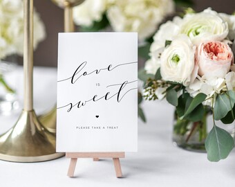 Printable Favors Sign | Wedding Favors Sign | Favor Sign Template | Minimalist Favors Sign | Favors Table Sign | Love is Sweet Sign | MA19