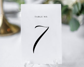 Printable Table Numbers | Wedding Table Numbers | Table Number Template | Calligraphy Table Numbers | Editable | Instant Download | AG08