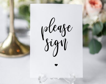 Printable Please Sign Sign | Please Sign Template | Editable Wedding Sign | Please Sign | Guestbook Sign | Guest Board Sign | MB19