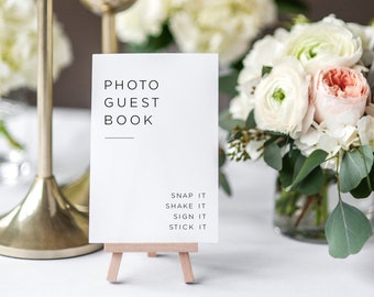 Printable Wedding Photo Guestbook Sign | Editable Photo Guestbook Sign | Photo Guestbook Template | Wedding Guestbook Sign | Modern | ML19