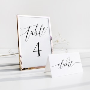 Printable Table Numbers Table Number Template Wedding Table Numbers Calligraphy Table Numbers Editable Instant Download FS18 image 1