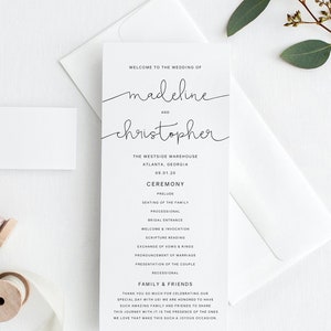 Printable Wedding Program Template Printable Wedding - Etsy