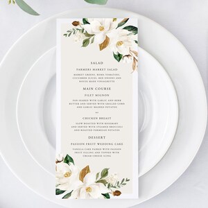 Printable Wedding Menu | Wedding Menu Template | Wedding Menu Card | Menu Template | Printable Wedding Menu Template | Reception Menu | CM20