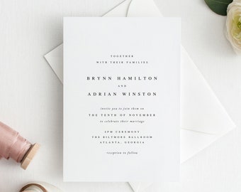 Printable Wedding Invitations | Wedding Invites | Wedding Invitation Template | Traditional Wedding Invitations | Templett | Classic | AC19