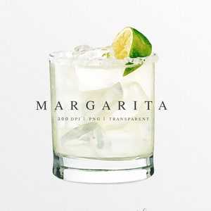 Margarita Aquarell Clipart | Margarita Drink Illustration | Benutzerdefinierte Aquarell Cocktail | Unterschrift Drink Clipart | Tequila Cocktail | PNG
