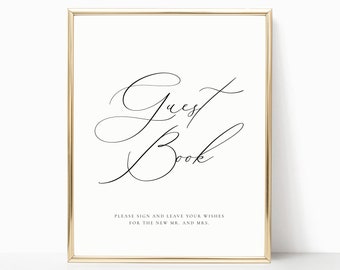 Guestbook Wedding Sign | Printable Guestbook Sign | Wedding Guestbook Sign | Wedding Guestbook Printable | Calligraphy Guestbook Sign | BG18