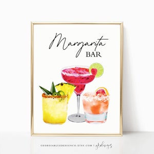 Printable Margarita Bar Sign | Editable Margarita Bar Sign Template | Maragarita Bar Sign | Templett | Instant Download | Modern | MB05