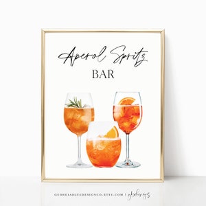 Druckbares Aperol Spritz Bar Schild | Bearbeitbare Aperol Bar Schild Vorlage | Brautparty Aperol Bar Schild | Templett | Sofortdownload | Modern