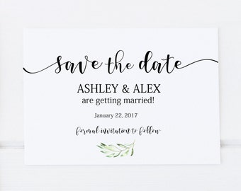 printable save the date template instant download ticket etsy