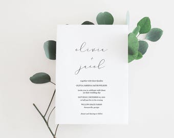 calligraphy wedding invitation etsy