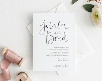 calligraphy wedding invitation etsy