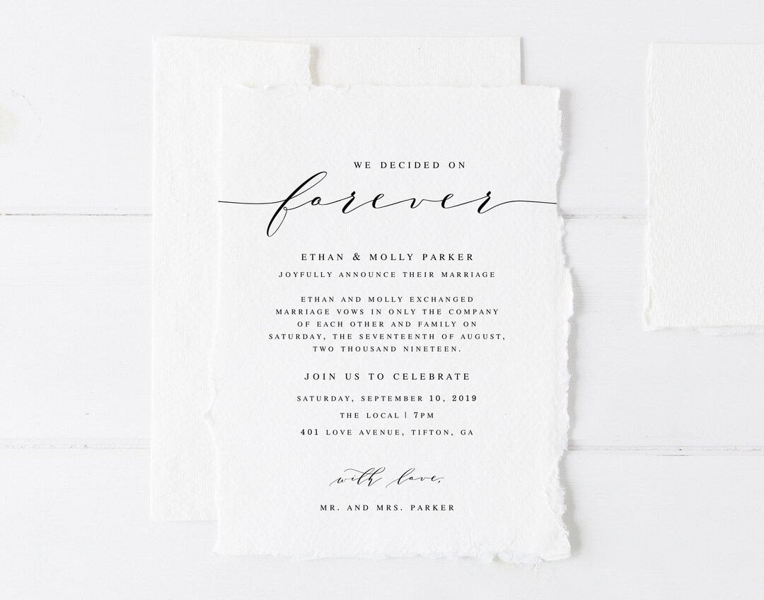 Printable Wedding Announcement | Wedding Announcement Template | Modern ...