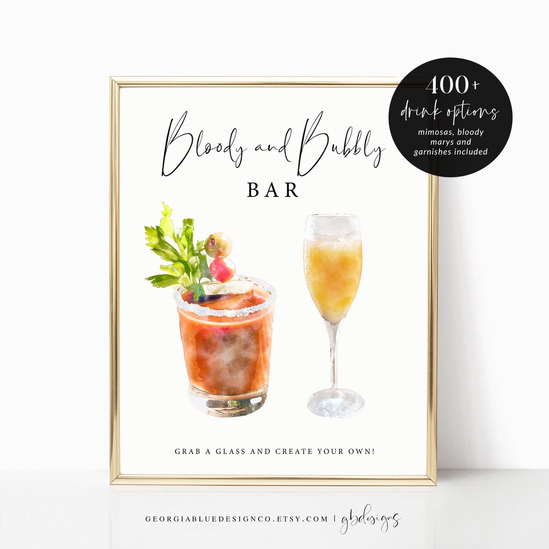 Bloody Mary Bar Sign Template | Printable Bloody Mary Bar Sign | Bridal ...