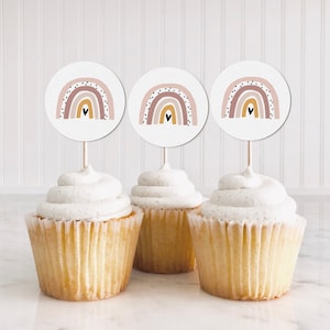 Printable Rainbow Cupcake Toppers Rainbow Cupcake Topper Template ...