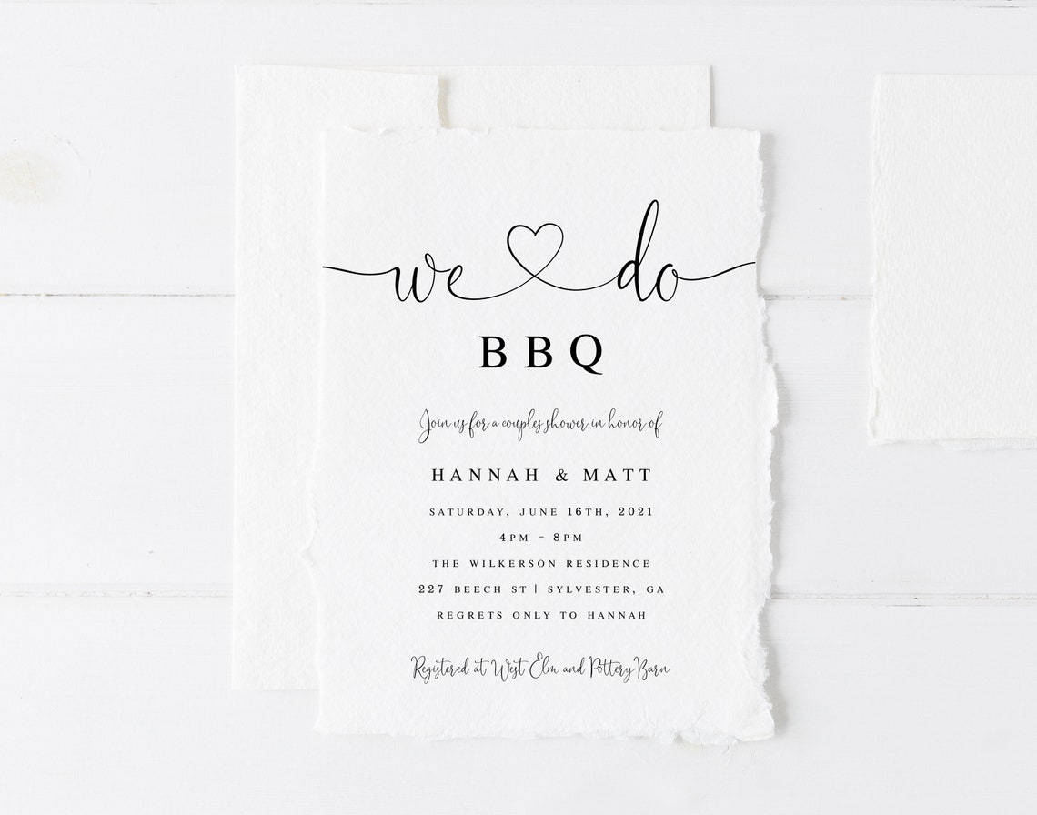 Couples Shower Invitation Template We Do BBQ Invitation I Etsy