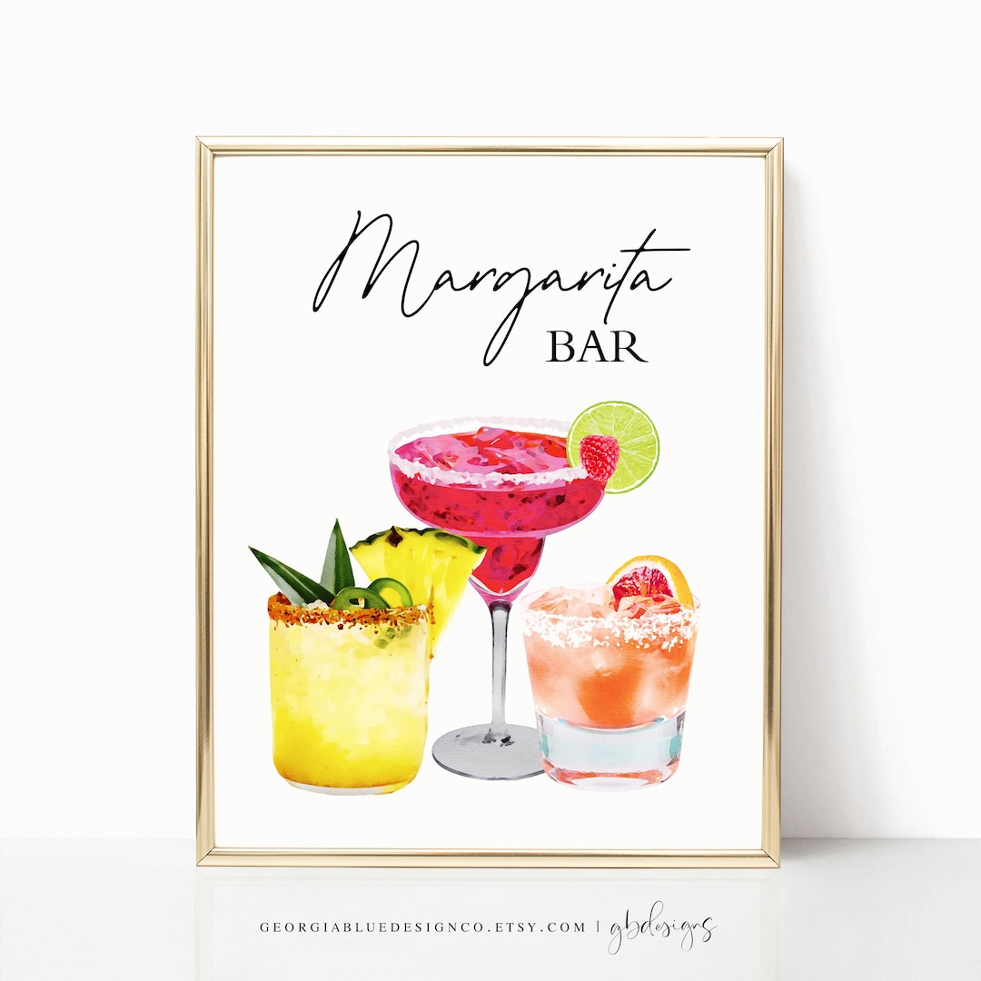 Printable Margarita Bar Sign | Editable Margarita Bar Sign Template ...