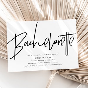 Bachelorette Party Invitation Template | Printable Bachelorette Party Invite | Rose Gold Foil Bachelorette Party | Editable | Templett CS12