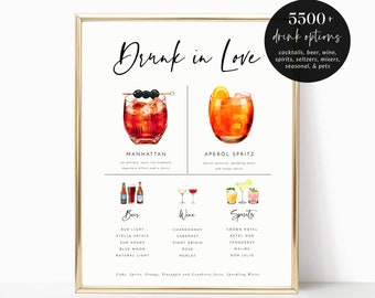 Printable Signature Cocktails Sign, Wedding Signature Drinks Menu Template, Wedding Cocktails, Bar Menu Sign, Signature Drinks Sign, SN23