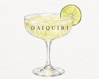 Watercolor Daiquiri Cocktail Clipart PNG, Transparent Commercial Use