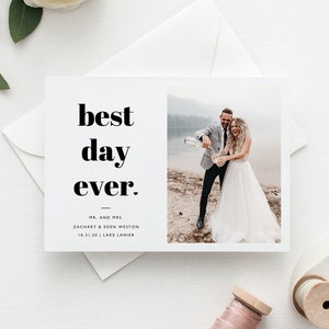 Printable Wedding Announcement | Wedding Announcement Template | Photo Wedding Announcement | Elopement Announcement Card | Templett | AF20