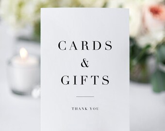 Printable Cards and Gifts Sign | Cards and Gifts Sign | Cards and Gifts Sign Template | Cards and Gifts Table Sign | Modern | Simple | QS19