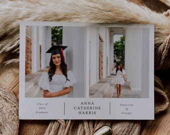 Graduation Announcement Card Template | Graduation Invitation 2024 | Modern Graduation Invites | Graduation Cards Printable | Senior Photo