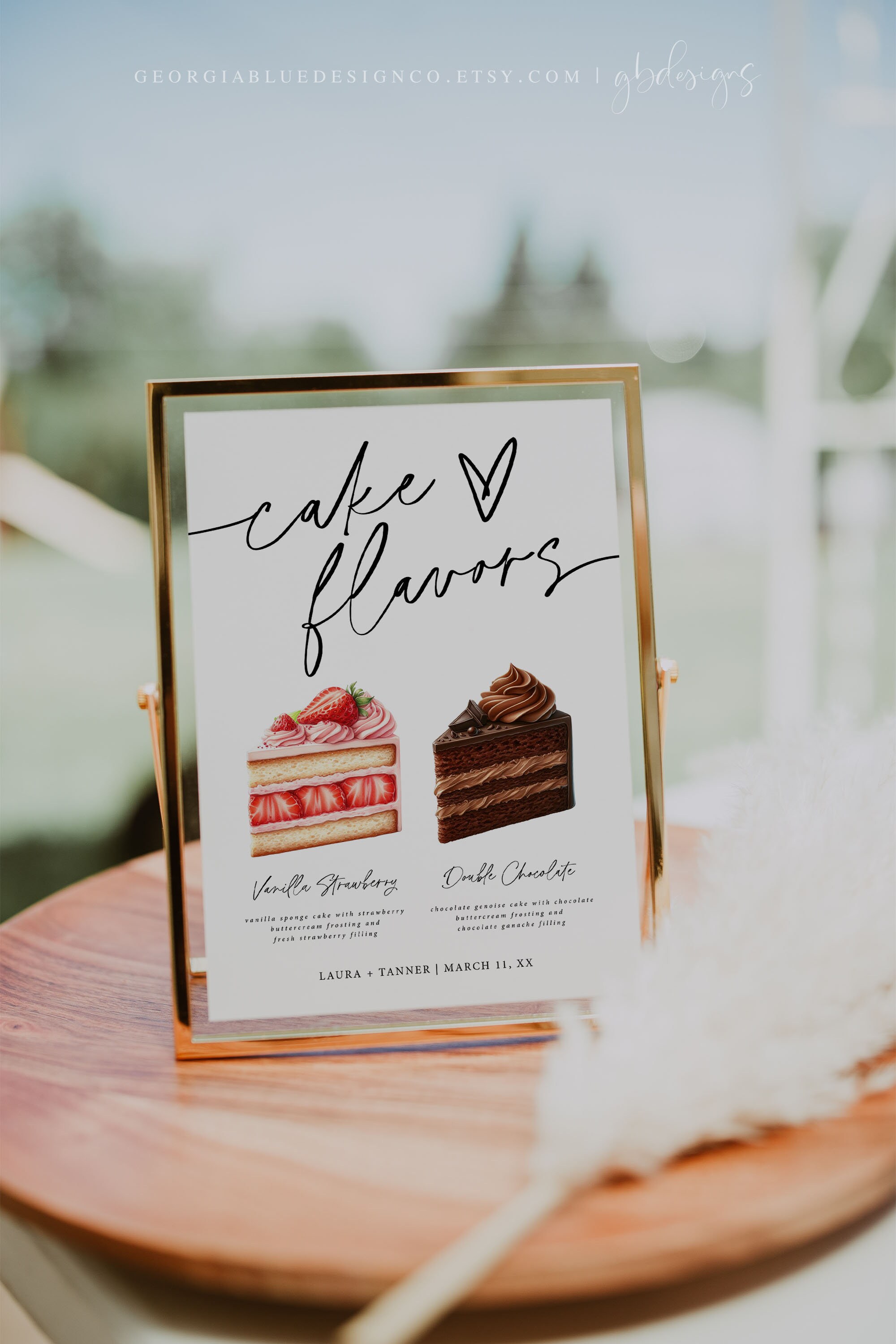 Watercolor Wedding Cake Flavors Sign Template (printable) - Etsy