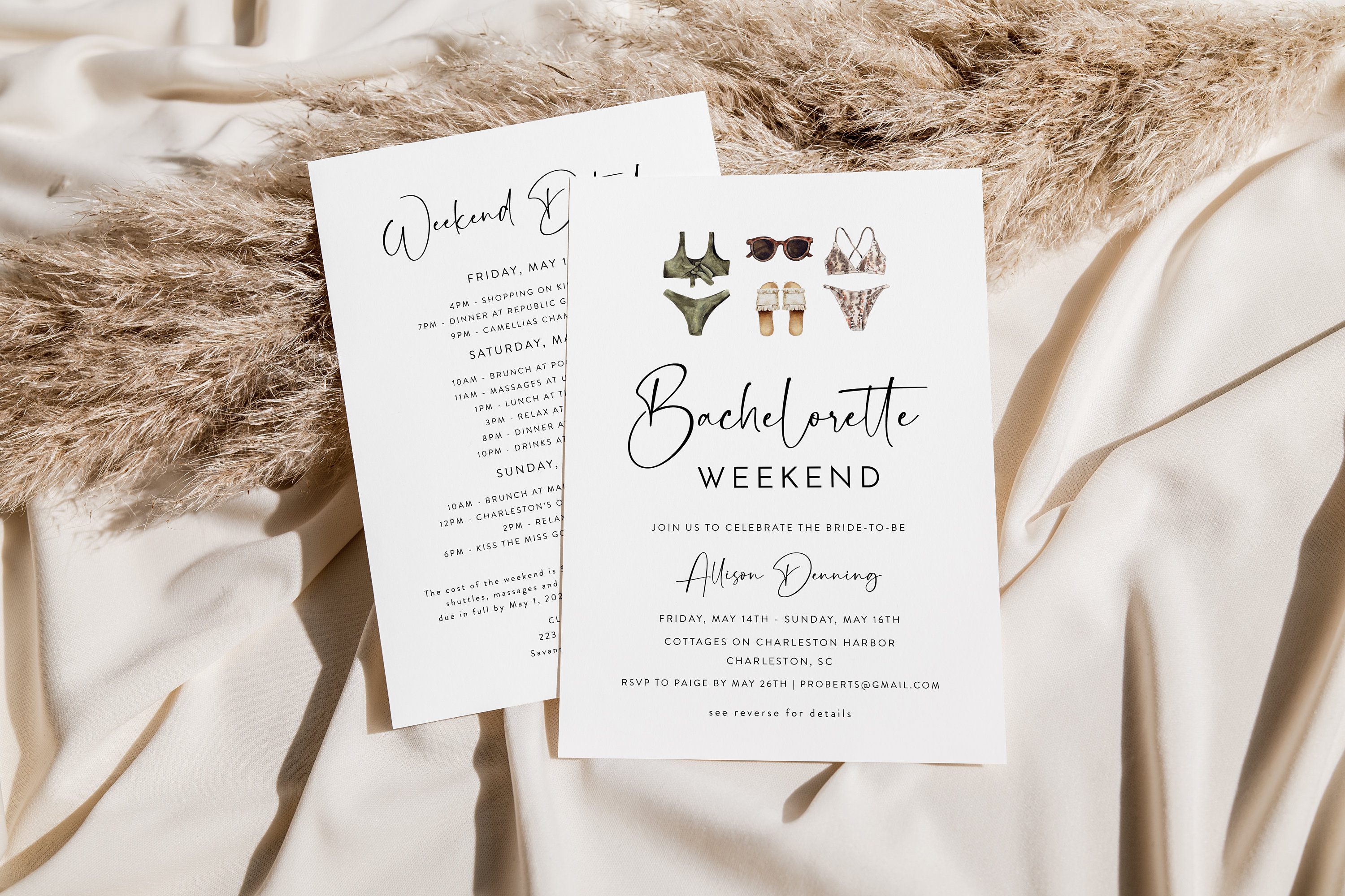 Bachelorette Weekend Invitation Template Printable - Etsy UK
