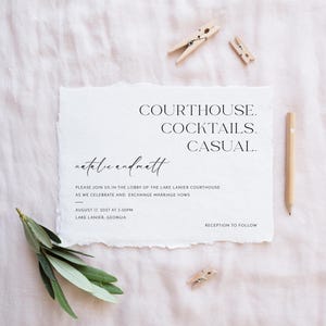 Intimate Micro Wedding Invitation Template, Nothing Fancy, Simple Wedding Invites, Minimalist Wedding,  Modern Courthouse Wedding, PF25