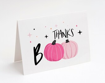 Printable Halloween Thank You Card - Etsy