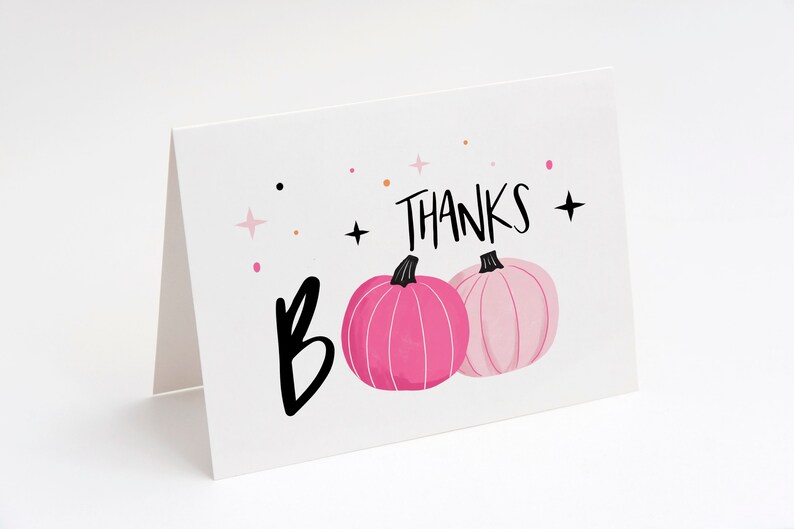 Halloween Birthday Thank You Card Printable Halloween Thank - Etsy