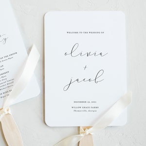Modèle de programme d'éventail de mariage | Programme de mariage imprimable | Programme d'éventails de mariages imprimable | de Fan de programme de mariage simple | AC09