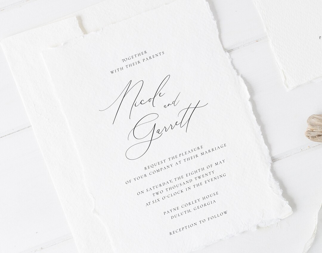 Printable Wedding Invitations Wedding Invites Calligraphy Wedding