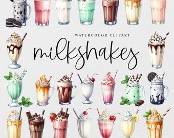 Milkshake Watercolor Clipart | Milkshake Clipart Illustration | Watercolor Drink Clipart | Signature Drink Clipart | Beverage | Wedding PNG