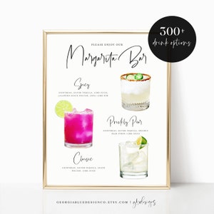 Printable Margarita Bar Sign | Editable Margarita Bar Sign Template | Margarita Bar Sign | Templett | Instant Download | Modern | MB08