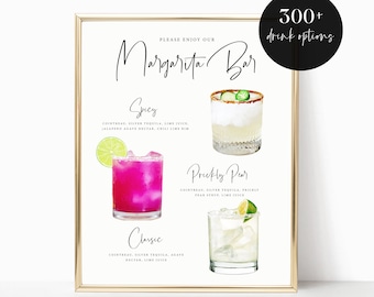 Printable Margarita Bar Sign | Editable Margarita Bar Sign Template | Margarita Bar Sign | Templett | Instant Download | Modern | MB08