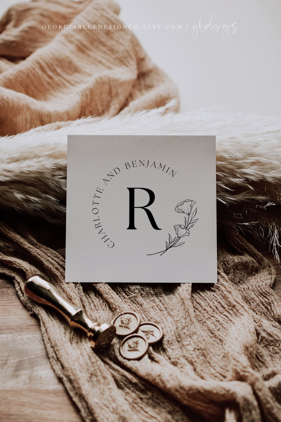 Wedding Logo Design Template, Floral Wedding Monogram Logo, Botanical ...