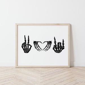 Peace, Love, and Rock N' Roll | Rocker Skeleton | Skeleton Hands ...