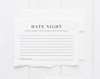 Printable Date Night Idea Cards | Date Night Card Template | Editable Date Night Cards | Date Night Ideas | Bridal Shower Game | QS19