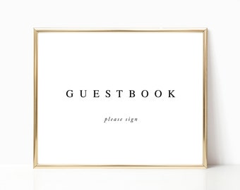 Printable Guestbook Sign | Wedding Guestbook Sign | Guestbook Sign Template | Minimalist Guestbook Sign | Guestbook Table Sign | AC19