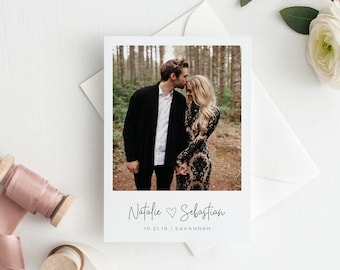Printable Save the Date Card | Photo Save the Date | Save the Date Template | Wedding Announcement Card | Simple Modern Save the Date | BN18