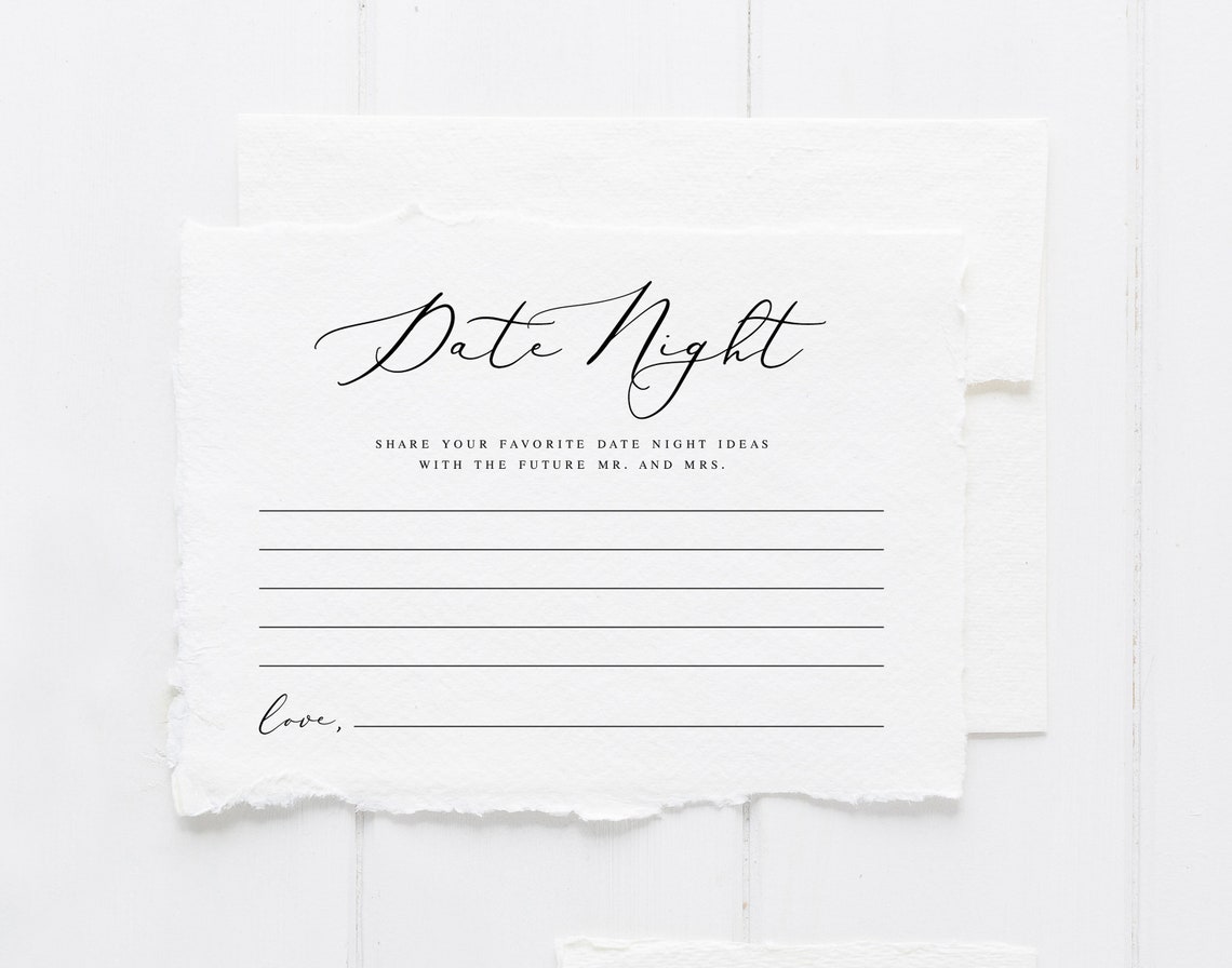 Printable Date Night Cards Date Night Idea Cards Template | Etsy
