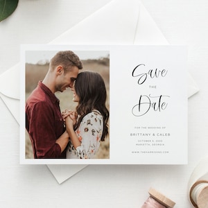 Druckbare Save the Date Karte | Foto Save the Date | Save the Date Vorlage | Hochzeit Ansage Karte | Einfach Modern Save the Date | CL19
