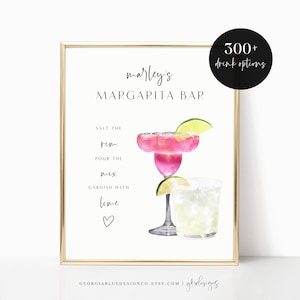 Printable Margarita Bar Sign | Editable Margarita Bar Sign Template | Maragarita Bar Sign | Templett | Instant Download | Modern | BC23-02