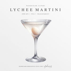 Imágenes prediseñadas de acuarela de martini de lichi, ilustración de bebida de martini de lichi, cóctel de acuarela personalizado png, imágenes prediseñadas de bebida exclusiva, bebida de boda