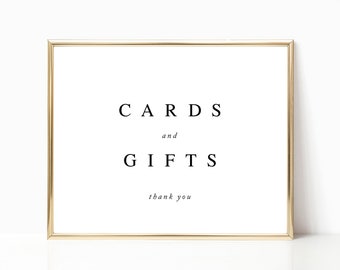 Printable Cards and Gifts Sign | Cards and Gifts Sign | Cards and Gifts Sign Template | Cards and Gifts Table Sign | Modern | Simple | AC19